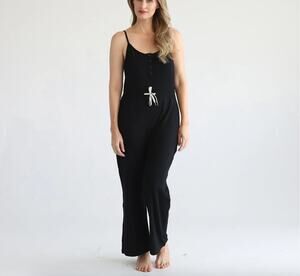 Sweat & Milk Scarlett Nursing Friendly Cami Jumpsuit MSRP $105 | Black | M/L